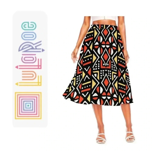 🆕Lularoe Tribal Geometric Print Lola Skirt XL🆕 - Picture 1 of 8